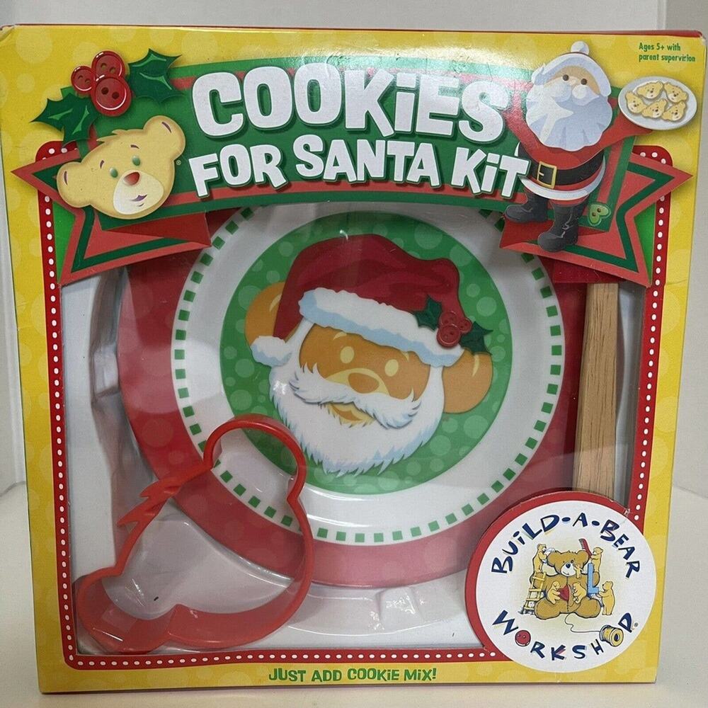 Build A Bear Cookies For Santa Kit Plate Spatula Cookie Cutter Recipes new (1)